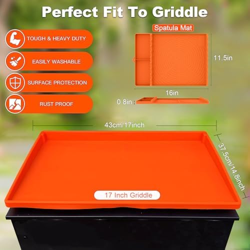 Full-Edge 17" 2-Piece Silicone Griddle Protection Kit - Image 3
