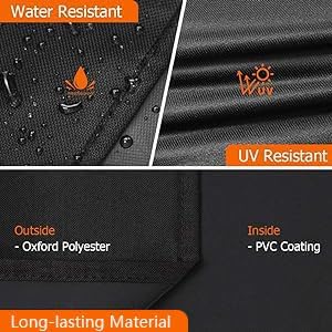 iCOVER 28 inch Griddle Cover for Blackstone, 600D Heavy Duty Waterproof Anti-UV Canvas Flat Top BBQ Covers for 28" Outdoor Cooking Gas Grill Griddles with One Side Shelf - Image 3