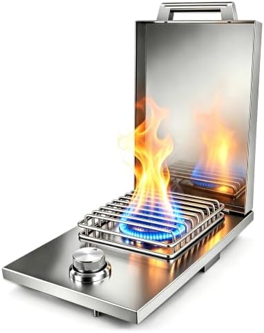 Built In Side Burner for Outdoor Kitchen, Natural Gas & Propane, 304 SS by Unknown