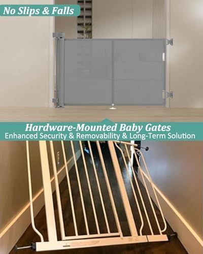 Miumoon 59 inch Reinforced Retractable Baby Gates 34 inch Tall - Image 3