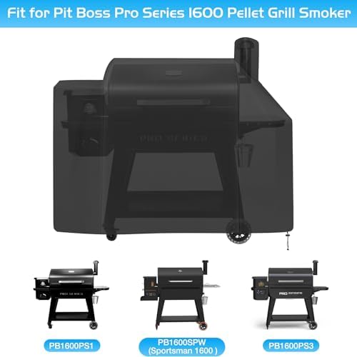 Grill Cover for Pit Boss 1600 Pro Series Elite Wood Pellet Smoker Parts Outdoor Accessory PB1600PS1 Sportsman PB1600SPW 600D Heavy Duty Anti-Fade Waterproof 30939 31818 - Image 3