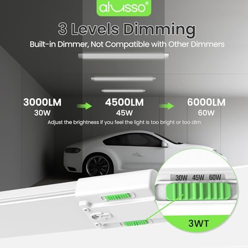 ALUSSO® LED Shop Lights 4FT for Garage, 6000LM Super Bright, Adjustable 2700K-6500K Color Temperature, 120V, Warm to Cool Daylight Linkable Shop Lights for Workshop, 2 Pack - Image 4