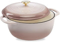 Best Choice Products 7.5 Quart Enamel Cast-Iron Round Dutch Oven, Family Style Heavy-Duty Pre-Seasoned Cookware for Home, Kitchen, Dining Room, Oven Safe w/Lid, Dual Handles - Mushroom Beige by BestChoiceProducts