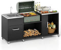 Happygrill 80” Outdoor Grill Table with Sink & Drainage, Wheels by HAPPYGRILL