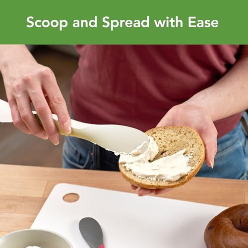 Tovolo Scoop and Spread Large Dual End Silicone Sandwich Spreader Tool with Nylon Handle, BPA Free Dishwasher Safe Silicone and Nylon Tool for Spreading and Scooping, Buttercream and Ivory - Image 3