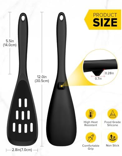 BUNDLEPRO Silicone Cooking Spoons for Nonstick Cookware, One-Piece, 2 Pack - Image 3