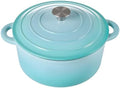 Miereirl 6 Quart Enameled Dutch Oven Pot with Lid, Cast Iron Dutch Oven with Dual Handles for Bread Baking, Cooking, Non-stick Enamel Coated Cookware, Light Blue by Miereirl