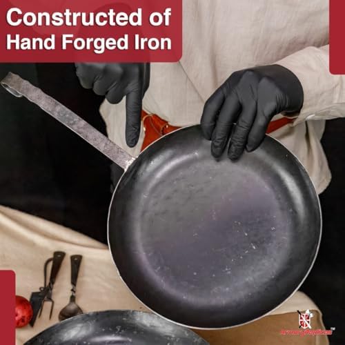 Armory Replicas™ Hand Forged Iron Frying Pan – 11" Durable Medieval-Style Pan for Gas, Induction, Wood & Open Fire Cooking - Image 4