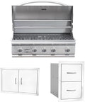 Bullet by Bull Stainless Steel Outdoor - Built-In Natural Gas Grill -Outdoor Kitchen Island Bundle - Includes 5 Burner BBQ, Double Access Door & Double Storage Drawer by Unknown