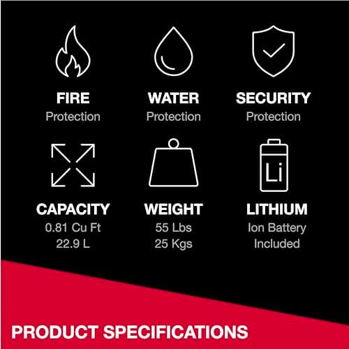 SentrySafe Fireproof and Waterproof Large Safe with Digital Keypad, Override Key, and Adjustable Shelf for Home, Dorm, or Office, 0.81 Cubic Feet, FPW082HSB - Image 4