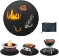 48'' Fire Pit Mat, Double-Sided Fireproof Under Grill Deck Protector Mat, Round BBQ Fireplace Pad for Patio, Indoor Outdoor Use, Waterproof/Oil-Proof/Reusable, Black by Garvee