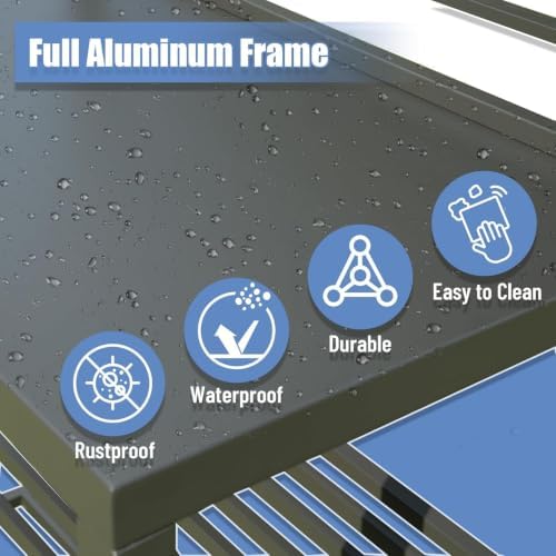 Domi Outdoor Kitchen Island, Aluminum Storage Cabinet with Protective Cover - Image 7