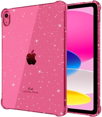 Clear Glitter Pink Case for iPad A16 11th/10th Gen 11/10.9" 2025/22 by MOBIXXforAccessories