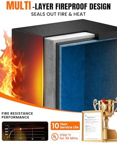  2026 Fireproof Safes for Home| 1700°F 35-Min Protection - Image 3
