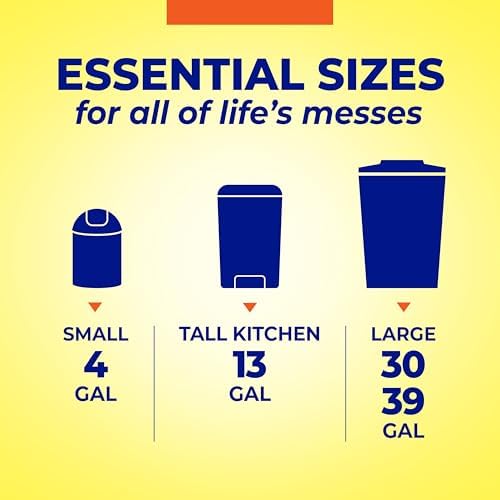 Hefty Essentials 13 Gallon Kitchen Trash Bags, White, Unscented, 45ct - Image 5