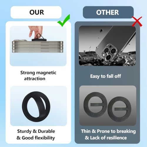 Magnetic Silicone Ring Grip Phone Holder, Rotating Finger Loop Ring Grip Holder, Soft and Portable, Strong Magnetic Attraction, Compatible with Magsafe Phone Case (Light Pink) - Image 3