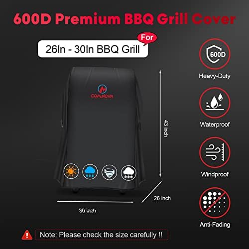 Comnova Grill Cover 30 Inch - 7105 BBQ Cover for Weber Spirit 210 Gas Grill Heavy Duty & Waterproof, Barbecue Cover for Weber Spirit E-210 Grill with Side Trays Fold Down (NOT Fit Spirit II E-210) - Image 2