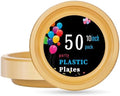 WELLIFE Gold Plastic Plates 10 Inch 50 Count by WELLIFE