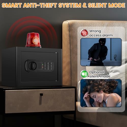 9.84"H Small Safe Box for Money | 1.2 cuft Security Safe with Fireproof Bag - Image 6