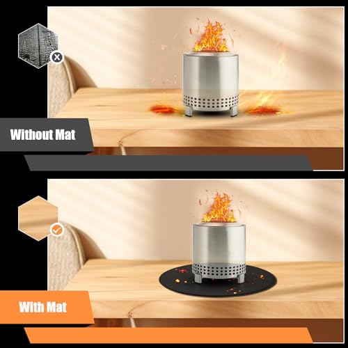 20'' Fire Pit Mat for Solo Stove Mesa/XL Tabletop Fire Pit,4-Layer Fireproof Heat Resistant Under Grill Mat, Easy-to-Clean Waterproof & Non-Slip for Table Top Protection - Image 5