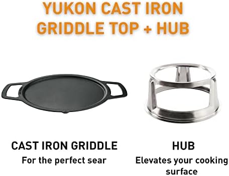 Solo Stove Yukon Griddle + Hub, Cast Iron Cookware with Stainless steel Hub for 8” Elevation, Addition to Yukon fire pit, Weight: 21 lbs, Cooking surface diameter: 17.75" - Image 2