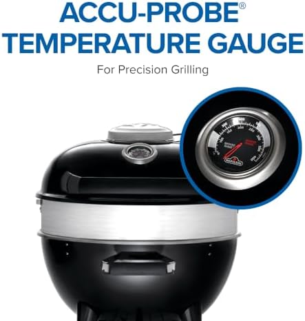 Napoleon PRO18 Compact Charcoal Kettle Grill, Black, Porcelain-Enameled Lid and Bowl, Chrome-Plated Cooking Grid - Image 2