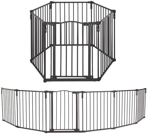 Toddleroo by North States - 3 In 1 Arched Décor Metal Superyard Baby Play Yard: 6 Panel Playpen, Baby Gate, or Extra Wide Baby Fence - Encloses Up to 10 Square Feet - 30 Inches Tall - Matte Bronze by ToddleroobyNorthStates