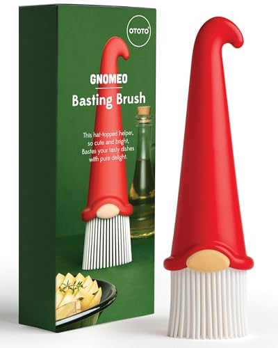 OTOTO Gnomeo Pastry Brush - Silicone Basting Brush for Cooking, Spread Oil Butter Sauce for BBQ Grill Baking, Gnomes Gifts for Women, Cute Funny Kitchen Gadgets by OTOTO