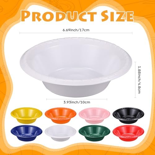 24 Pack 16oz White Disposable Plastic Bowls Dessert, Ice Cream, Salad, Soup Serving Cups for Party, Picnic, Food Snacks (White) - Image 2