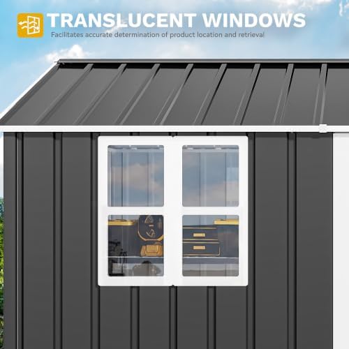 DWVO 10x8 FT Outdoor Storage Shed with 3 Lockable Doors and Window - Image 5