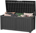Outdoor Storage Box 150 Gal Waterproof Deck Box Lockable Black by MAIUSCOLI