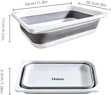 Collapsible Square Wash Basin, Portable Foldable Tub as RV Sink Ice Bucket Dishpan, Multipurpose Storage Basket for Camping BBQ Garage Garden Home Cleaning - Image 3