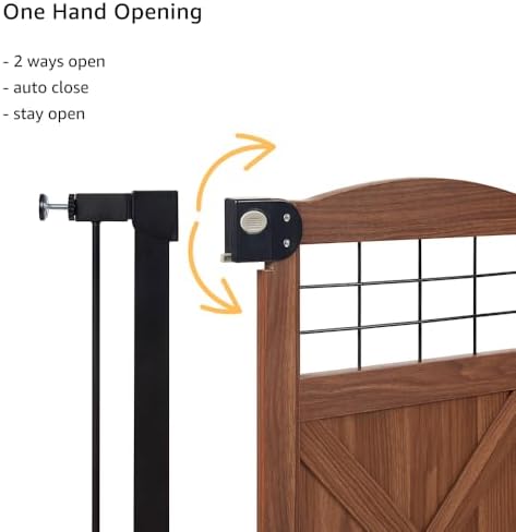 beeNbkks Farmhouse Barn Door Dog Gate, 39" Tall Anti-Trip Pet Barrier - Image 4