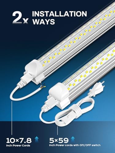 Super Bright 100W 5000K 15000LM 8FT Led Shop Lights 10-Pack For Garage Shop - Image 5