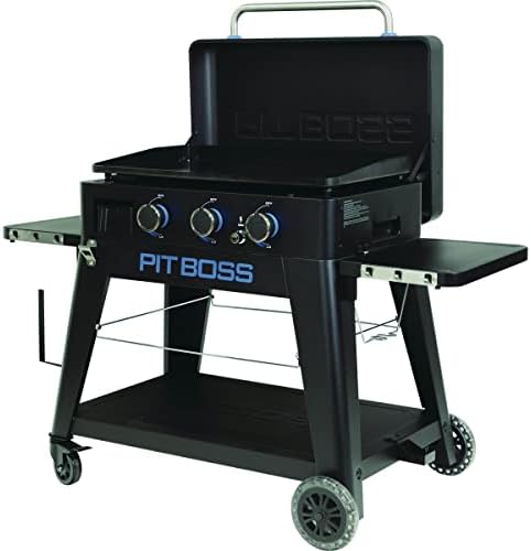 Pit Boss 3-Burner Propane Gas Non-Stick Ceramic Coated Rust-Resistant Portable Lift-Off and Stationary Griddle Grill with Hard Cover, 536-Sq. In. (29" L x 18" W) Cooking Space, 36,000 BTU, Black by PitBoss%C2%AEGrills