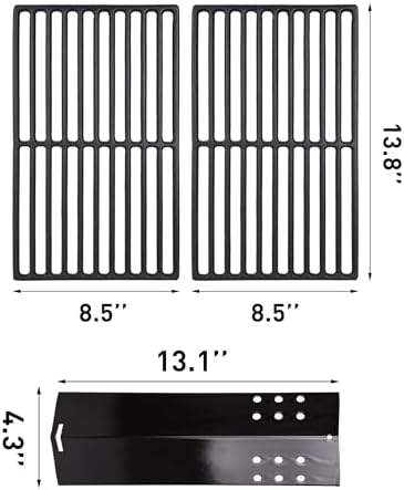 Grill Grate for Brand-Man Hoss Series - 2 Cast Iron Grate & 3 Flame Tamer - Image 7