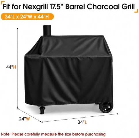 Grill Cover for Nexgrill 810-0063 17.5" Barrel Charcoal Grill - Image 4