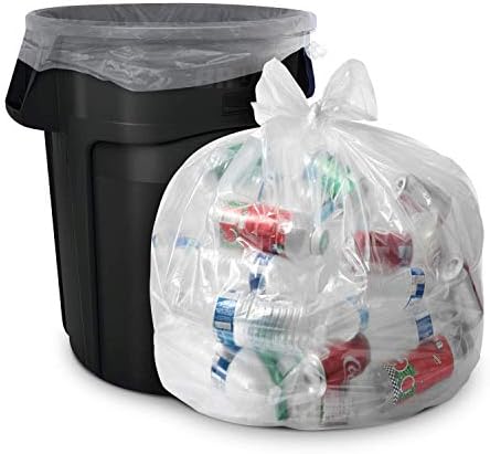 55 Gallon Clear Trash Bags - 38" x 58" 1.5MIL(Equivalent)-CSR Series-Heavy Duty Industrial Liners Clear Garbage Bags for Recycling, Contractors(1 Pallet of 100 Cases, 10000 Bags Total) by AlufPlastics
