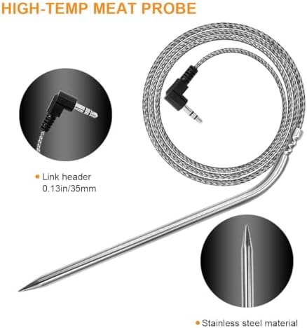 2 Pack Meat Probes for Camp Chef Grill with 2 Clips, 3.5mm Plug, PG24-28 - Image 4