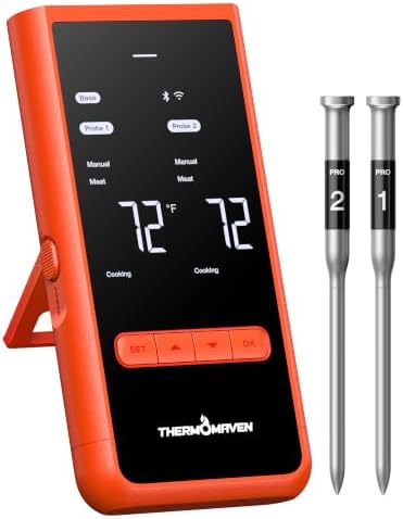 ThermoMaven Smart WiFi Wireless Meat Thermometer for Grilling with 2 Probes by ThermoMaven
