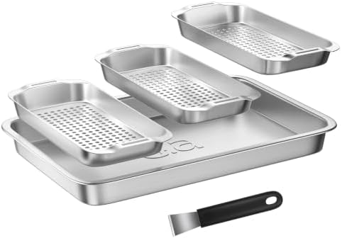 G.a HOMEFAVOR Grill Basket Set, BBQ Grill Tray, 3-Piece by GaHOMEFAVOR