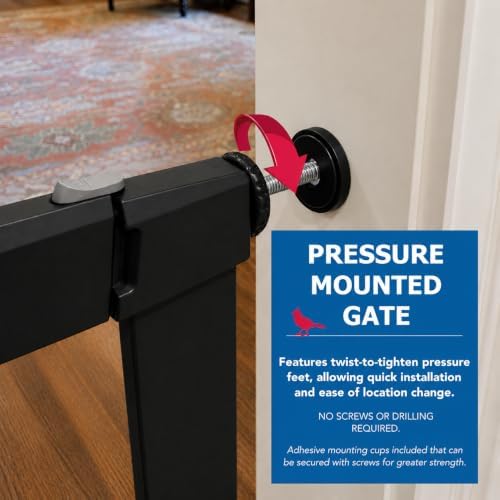 Cardinal Gates PG26.4 Baby & Pet Pressure Gate, Black, 48.75-51.50 in - Image 5