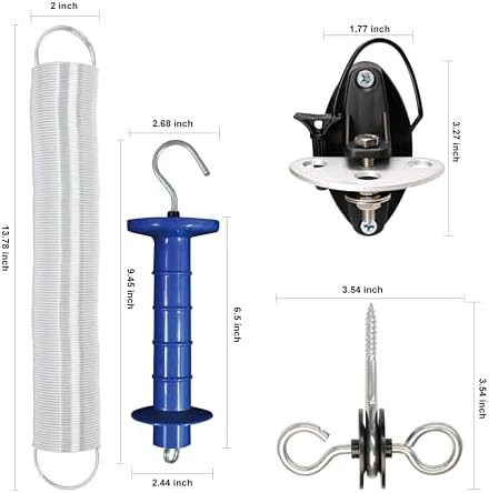 5 Pack Electric Fence Gate Kit, with Spring Gate Handle, 2 Anchor Insulators and 23 Feet Tension Big Spring，for Electric Fence Gate Livestock Fence Agricultural Fencing and Pasture - Image 2