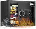 1.8 Cubic Feet Small Fire Safe Box for Home, Fireproof Lock Box, Security Money Safe with Digital Keypad, Spare Keys and Removable Shelf, Personal Home Safes for Money, Jewelry, ID Documents by SAFE