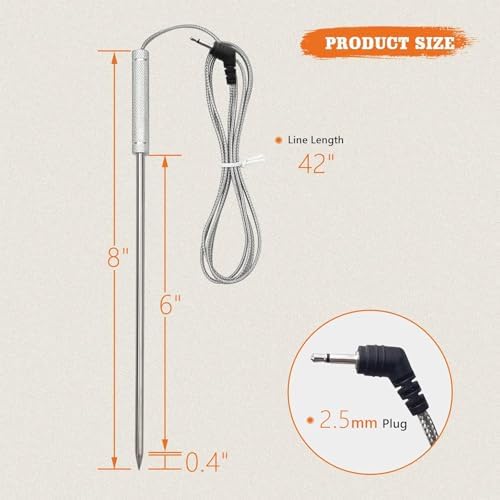 Meat Probe Replacement for Thermopro Thermometer TP04 TP06 etc, 2.5mm Plug - Image 5