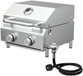 Bestfire Dual Connection Tabletop Propane Gas Grill, 2 Burners, 20,000 BTU by GrillsOutdoorCooking