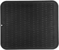 MicoYang Silicone Dish Drying Mat for Multiple Usage,Easy clean,Eco-friendly,Heat-resistant Silicone Mat for Kitchen Counter or Sink,Refrigerator or Drawer Liner Black XL 18 inches x 16 inches by MicoYang