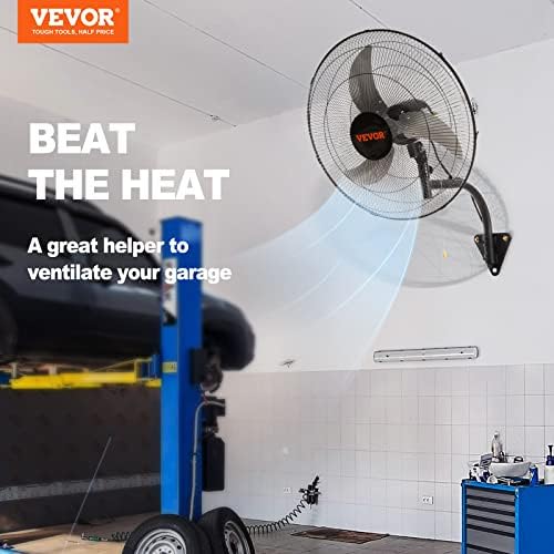 VEVOR 20 Inch Wall Mount Fan, Oscillating, 3-Speed, 4650 CFM - Image 2
