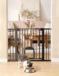 Babelio Dog Gate with Adjustable Cat Door, CatPrivilege III, 29-43", Black by BABELIO