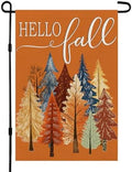 CROWNED BEAUTY Fall Welcome Trees Garden Flag for Outside 12x18 Inch Orange by CrownedBeauty
